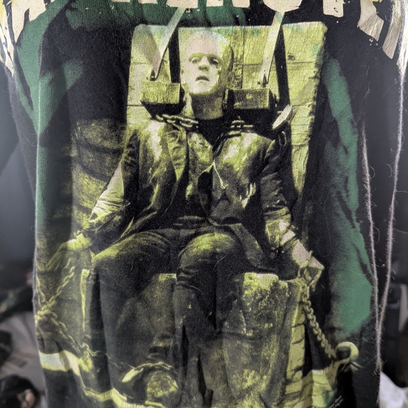 Frankenstein Gothabilly Horror Black Graphic T-Shirt - Picture 3 of 3